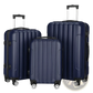 3-piece Navy Blue Hard Shell Spinner Luggage Set