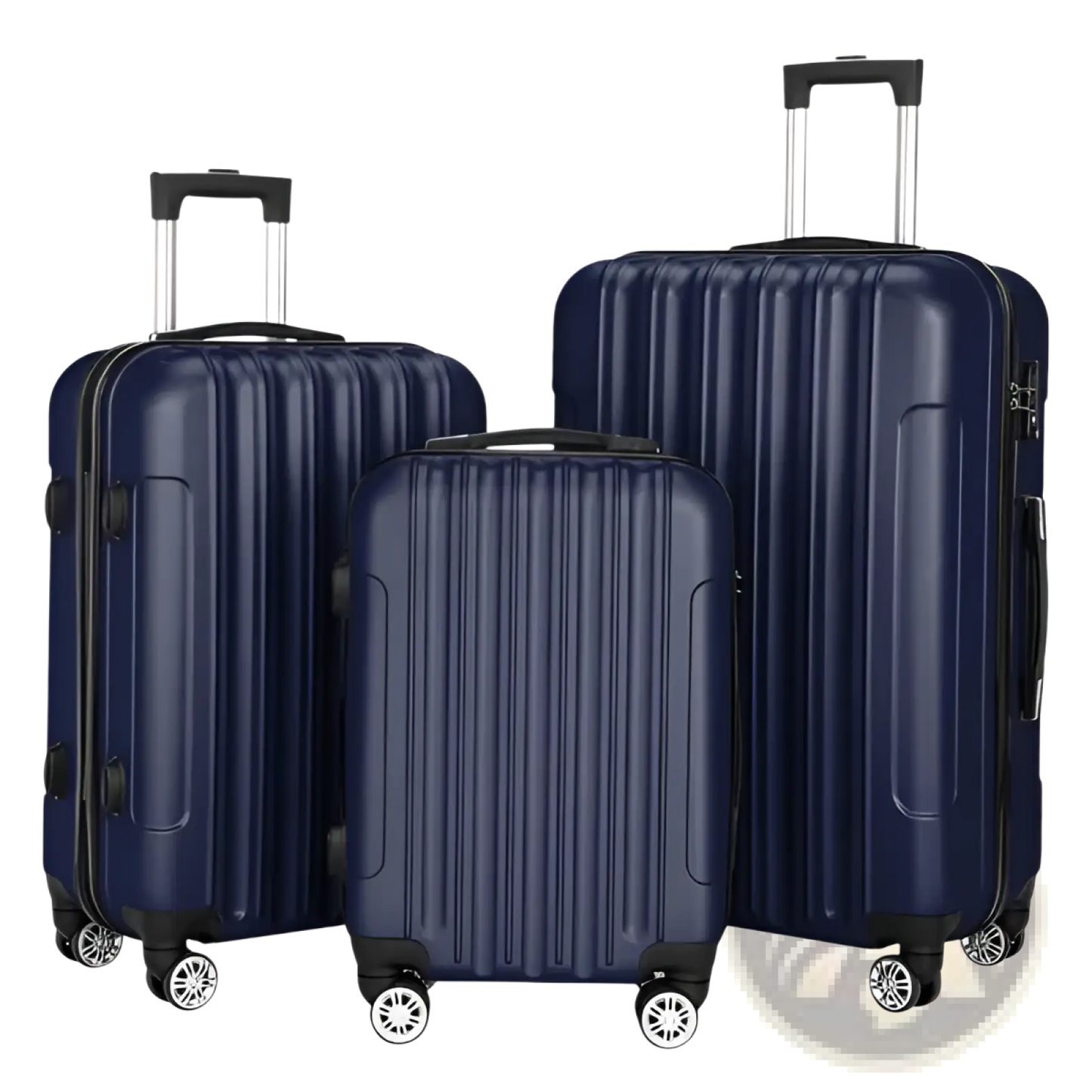 3-piece Navy Blue Hard Shell Spinner Luggage Set