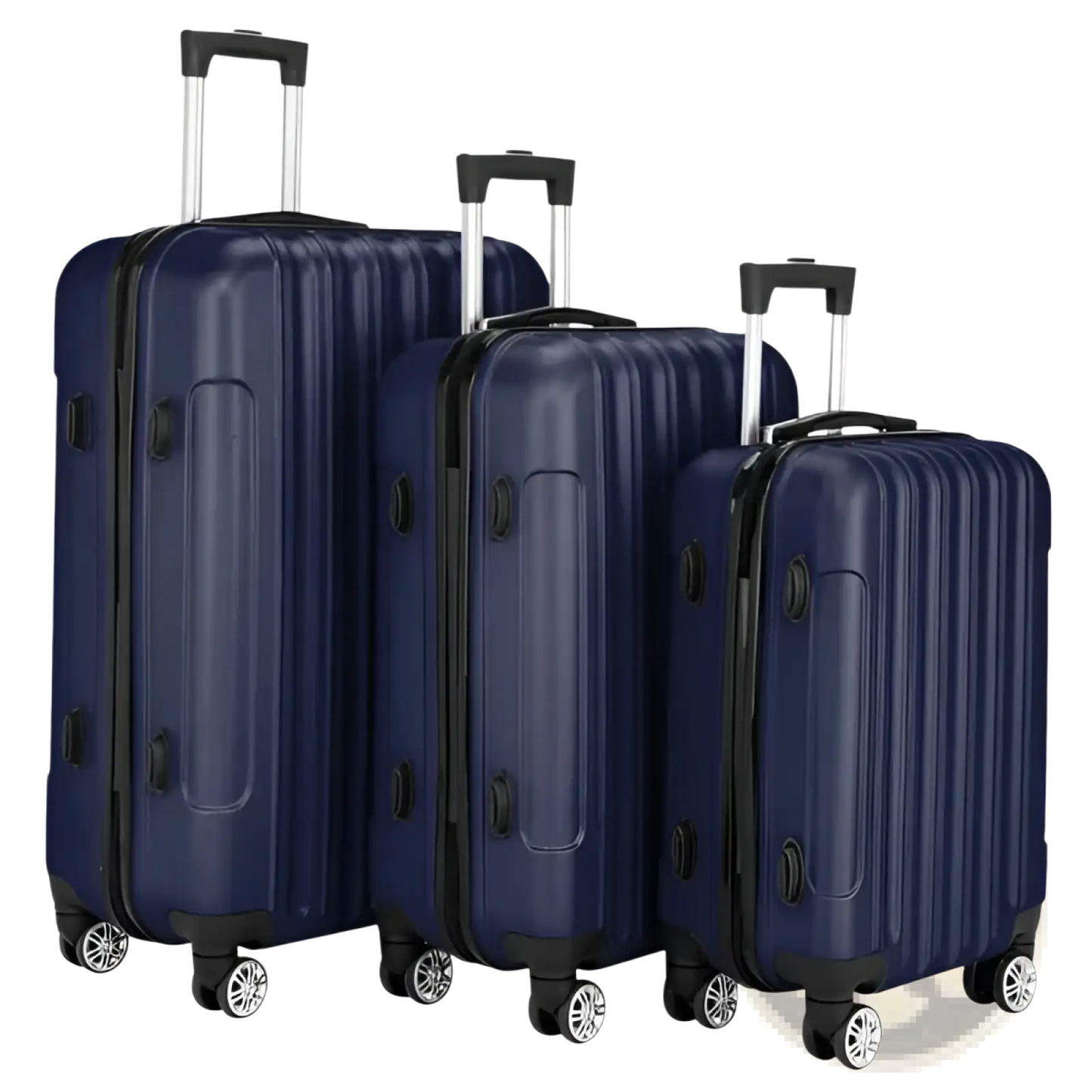 3-piece Navy Blue Hard Shell Spinner Luggage Set