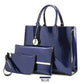 Premium 3-piece Crimson Leather Tote and Clutch Set