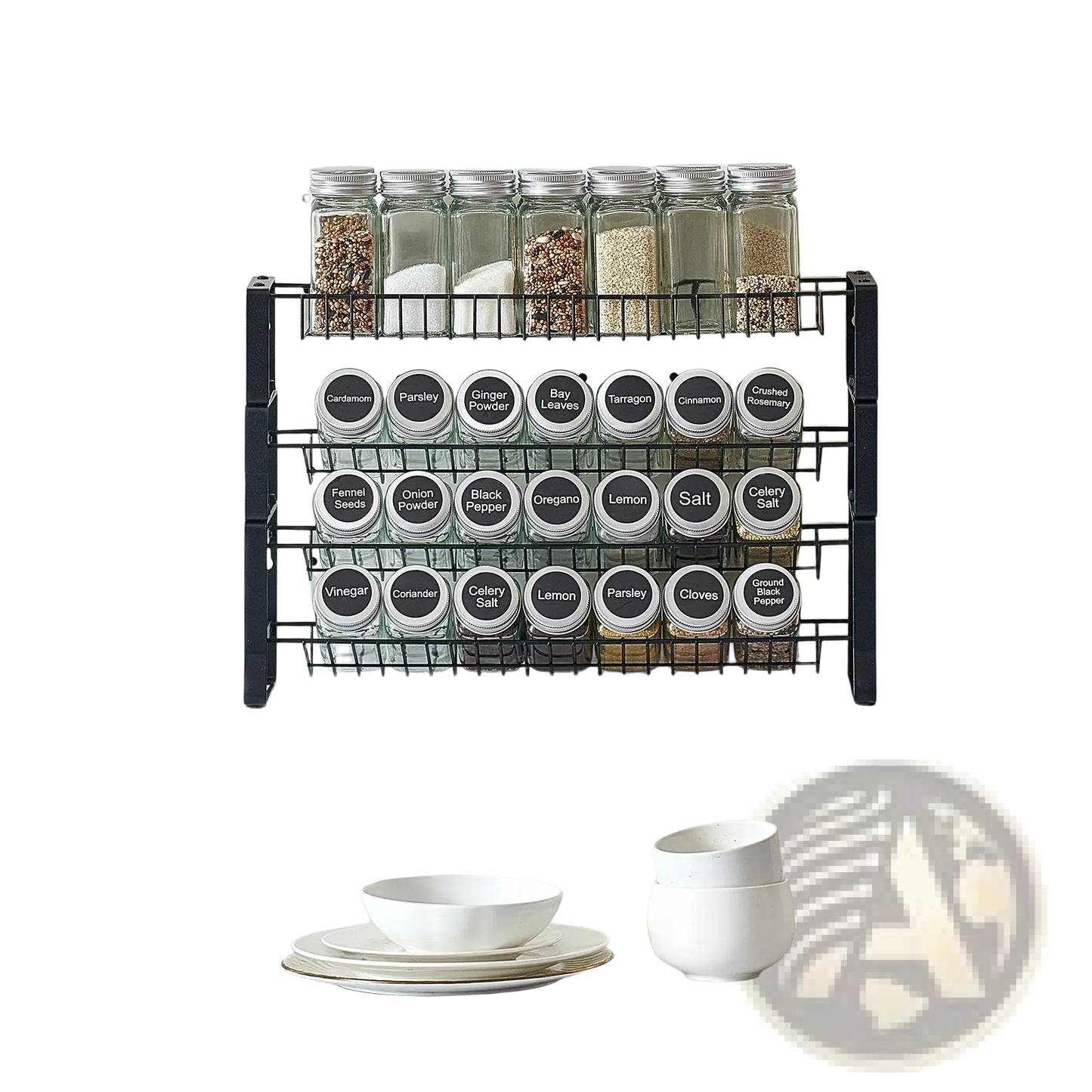 3-tier Metal Spice Rack Organizer for Kitchens