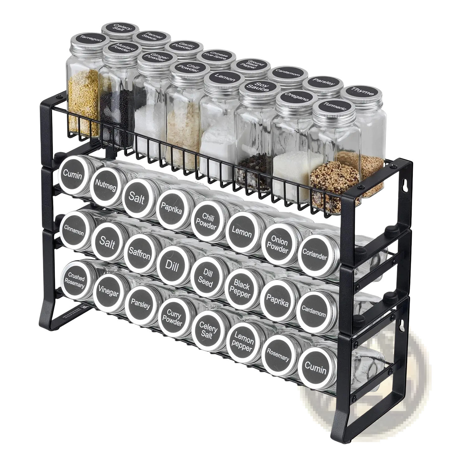 3-tier Metal Spice Rack Organizer for Kitchens