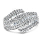 14K White Gold Diamond Cocktail Ring Band (1 3/4 Cttw, H-I Color, SI2-I1 Clarity) - Size 6-1/2