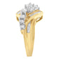 10K Two-Toned Diamond Bypass Ring (1 Cttw, H-I Color, SI2-I1 Clarity) - Size 6-1/2