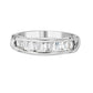 .925 Sterling Silver 1/2 Cttw Baguette Cut Diamond Channel Set X-Station Wedding Ring (H-I Color, I1-I2 Clarity) - Size 6-1/2
