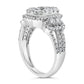 14K White Gold 2 1/4 Cttw Diamond Cocktail Cluster Ring (G-H Color, SI2-I1 Clarity) - Size 7