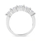 14K White Gold 1.00 Cttw Brilliant Round Cut Diamond 5-Stone Band Ring (H-I Color, SI2-I1 Clarity) - Ring Size 7