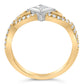 10K Two Tone Color 2/3 Cttw Diamond Kite and Twist Shank Ring (H-I Color,SI2-I1 Clarity)