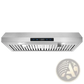 30 Inch Black Range Hood 600cfm Under Cabinet Vent Led