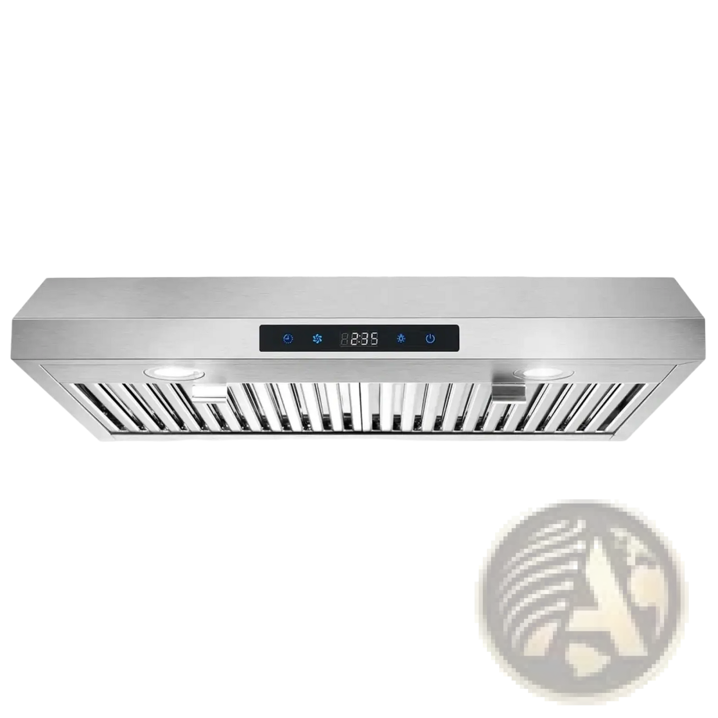 30 Inch Black Range Hood 600cfm Under Cabinet Vent Led