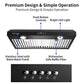 30 Inch Black Range Hood 600cfm Under Cabinet Vent Led