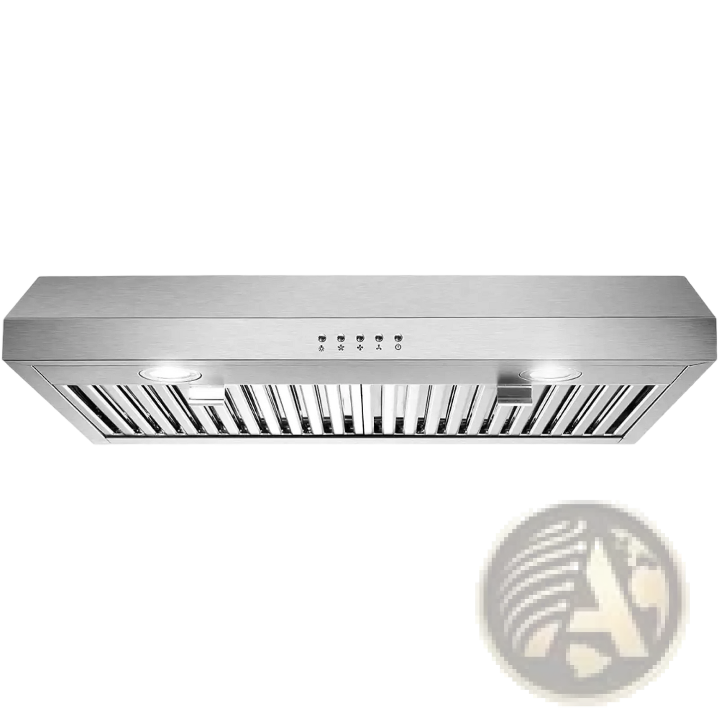30 Inch Black Range Hood 600cfm Under Cabinet Vent Led