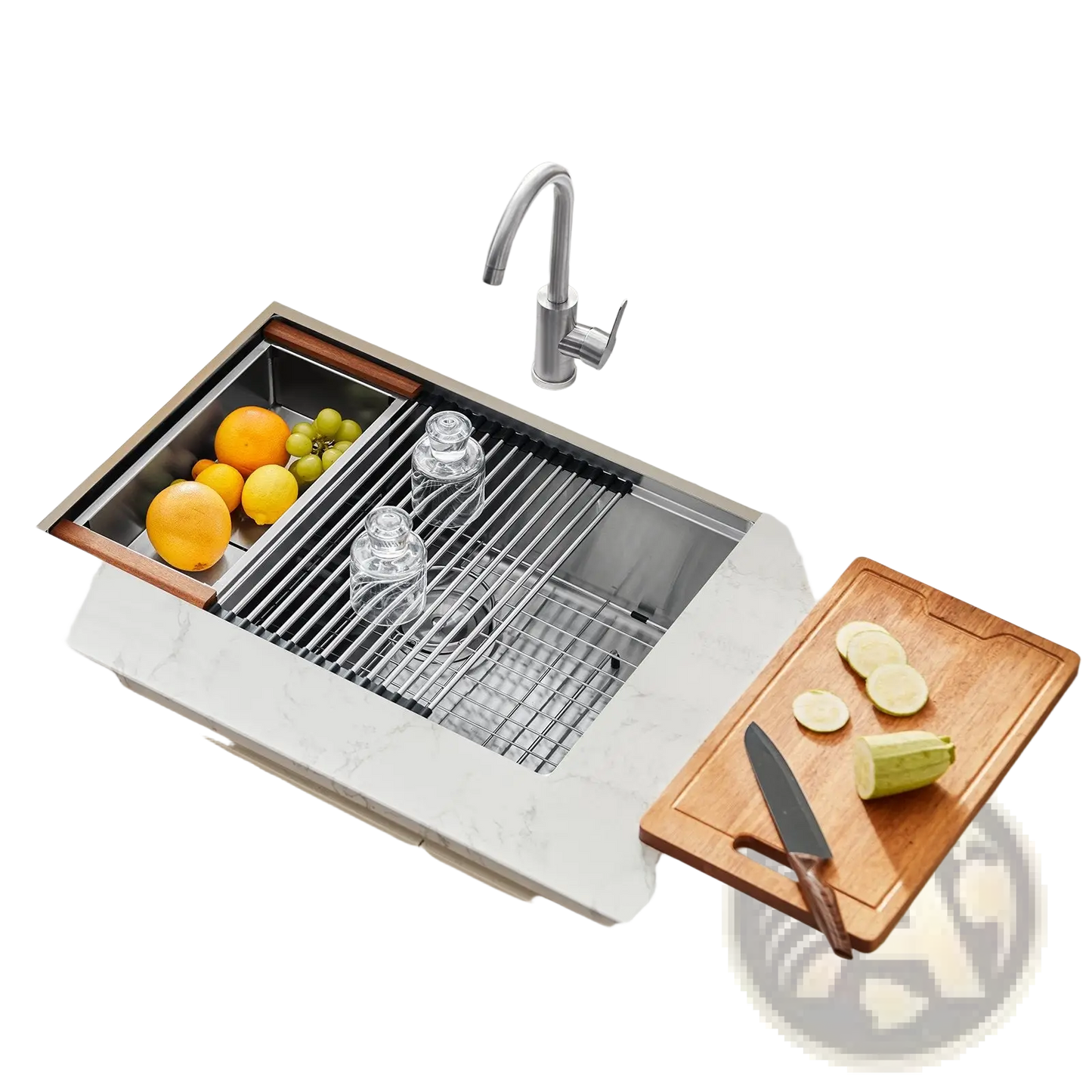 30 Inch Stainless Steel Undermount Workstation Sink