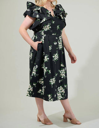 Sugarlips - Vestido midi com amarração floral Emery