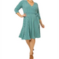 Vestido envelope falso feminino Leota verde tamanho 1X