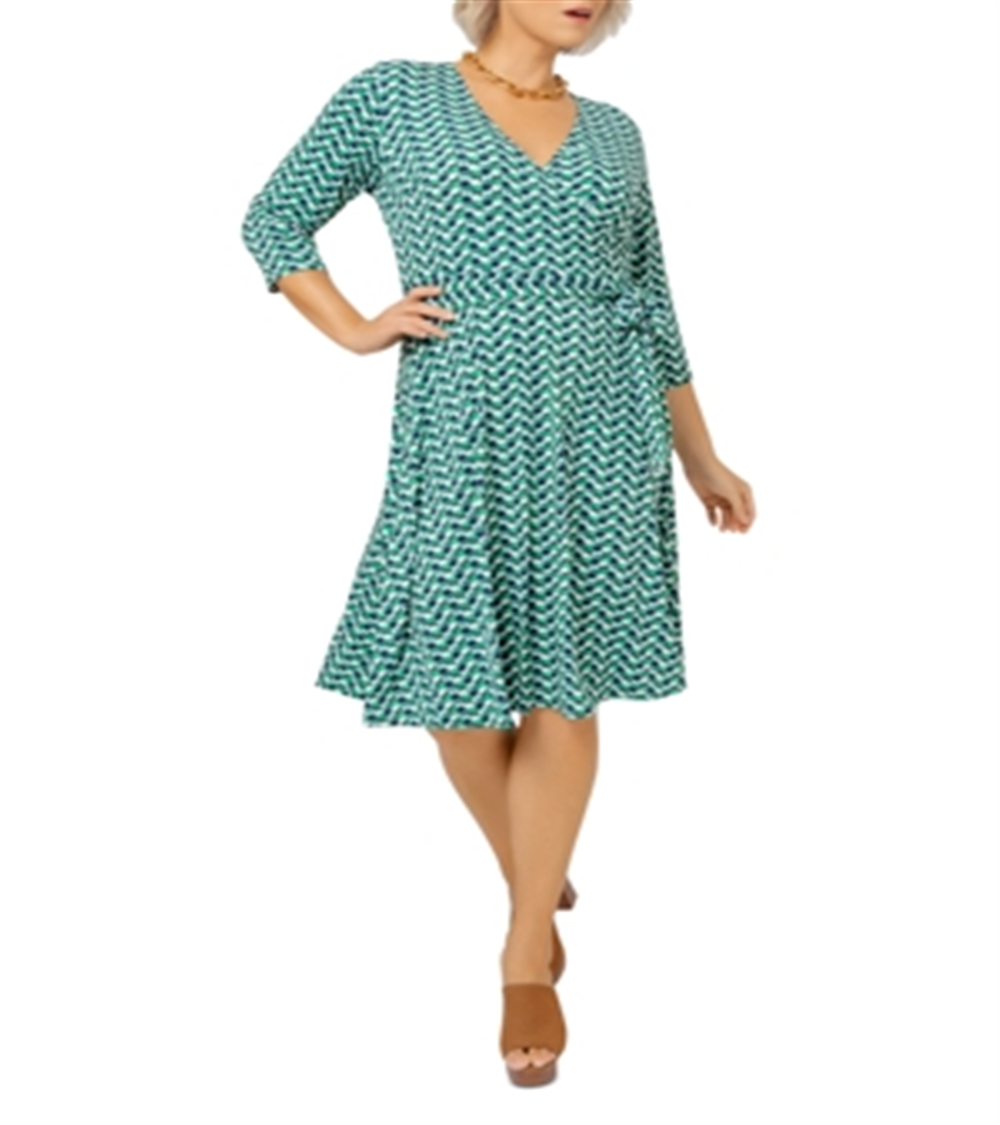 Vestido envelope falso feminino Leota verde tamanho 1X