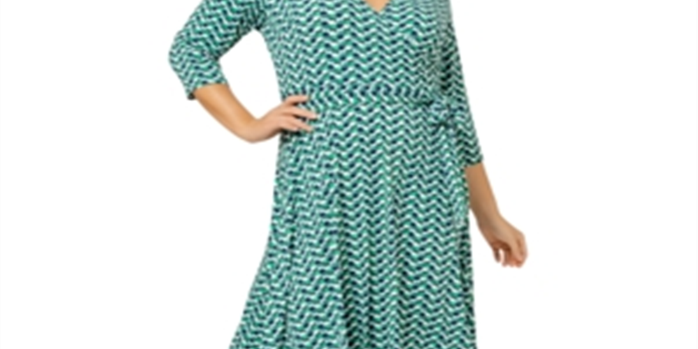 Vestido envelope falso feminino Leota verde tamanho 1X
