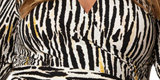 Vestido envelope perfeito Leota Inky Zebra para mulheres, preto