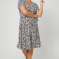 Vestido envelope estampado de zebra Leota Plus, branco, tamanho 1X
