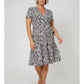 Vestido envelope estampado de zebra Leota Plus, branco, tamanho 1X