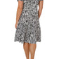 Vestido envelope estampado de zebra Leota Plus, branco, tamanho 1X