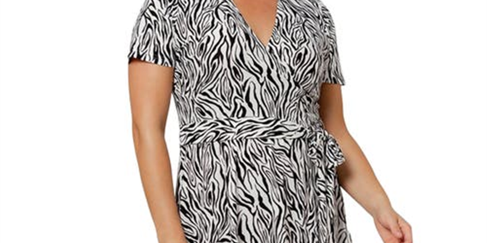Vestido midi envelope perfeito feminino Leota, preto, tamanho 3X