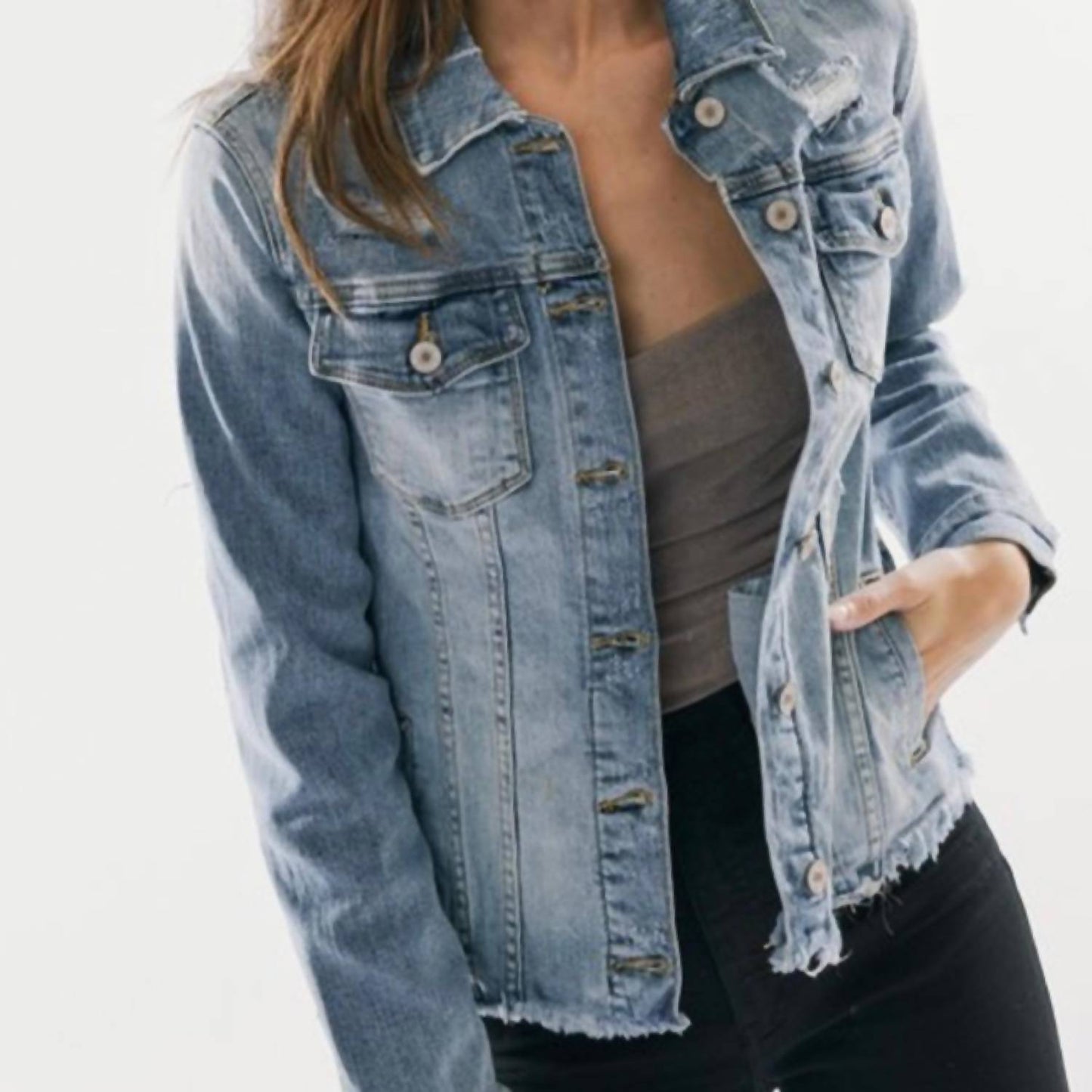 Kancan - Distressed Denim Jacket