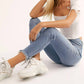 Free People - Fray Hem High Waist Stretch Jeans