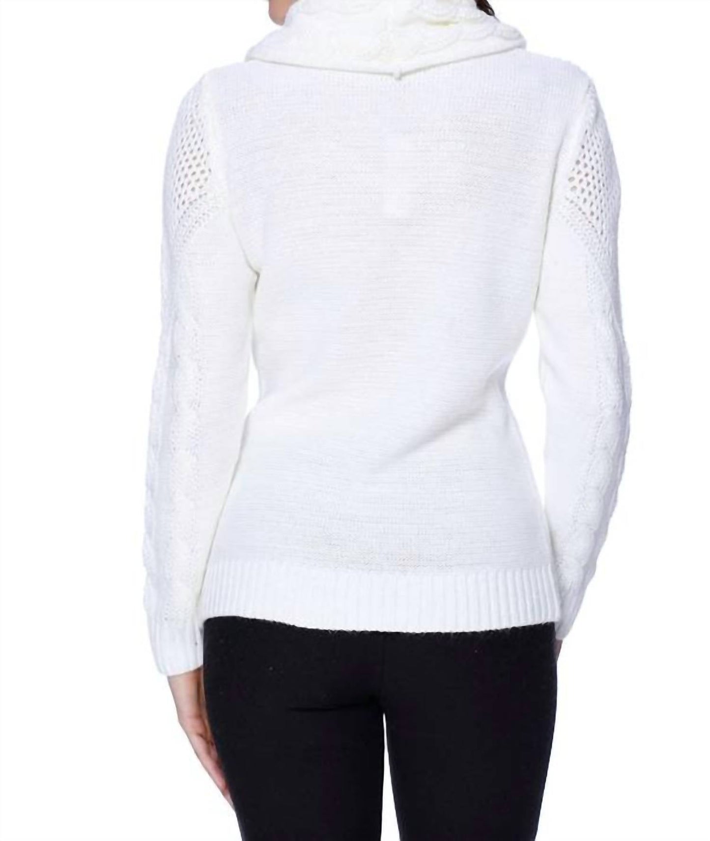 French Kyss - Juliana Cable Knit Sweater Attach Scarf