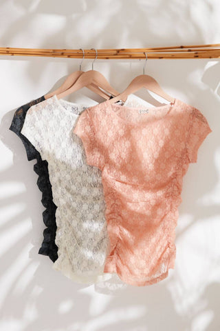 Free People - Camiseta Infantil de Renda Keep It Simple