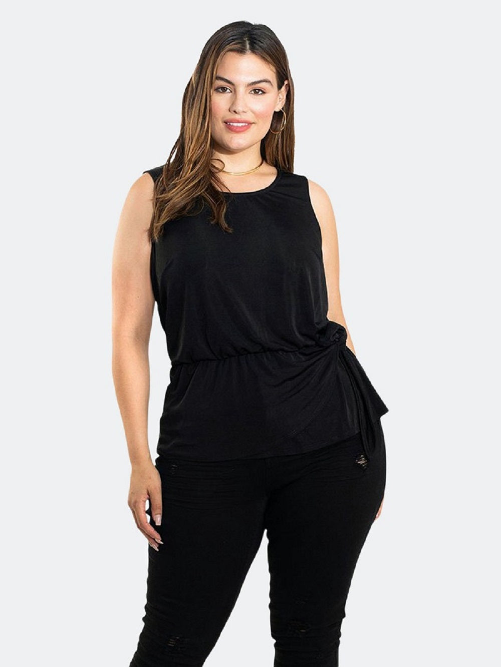 Helen Top em Jersey Luxe Preto Tamanho 3X