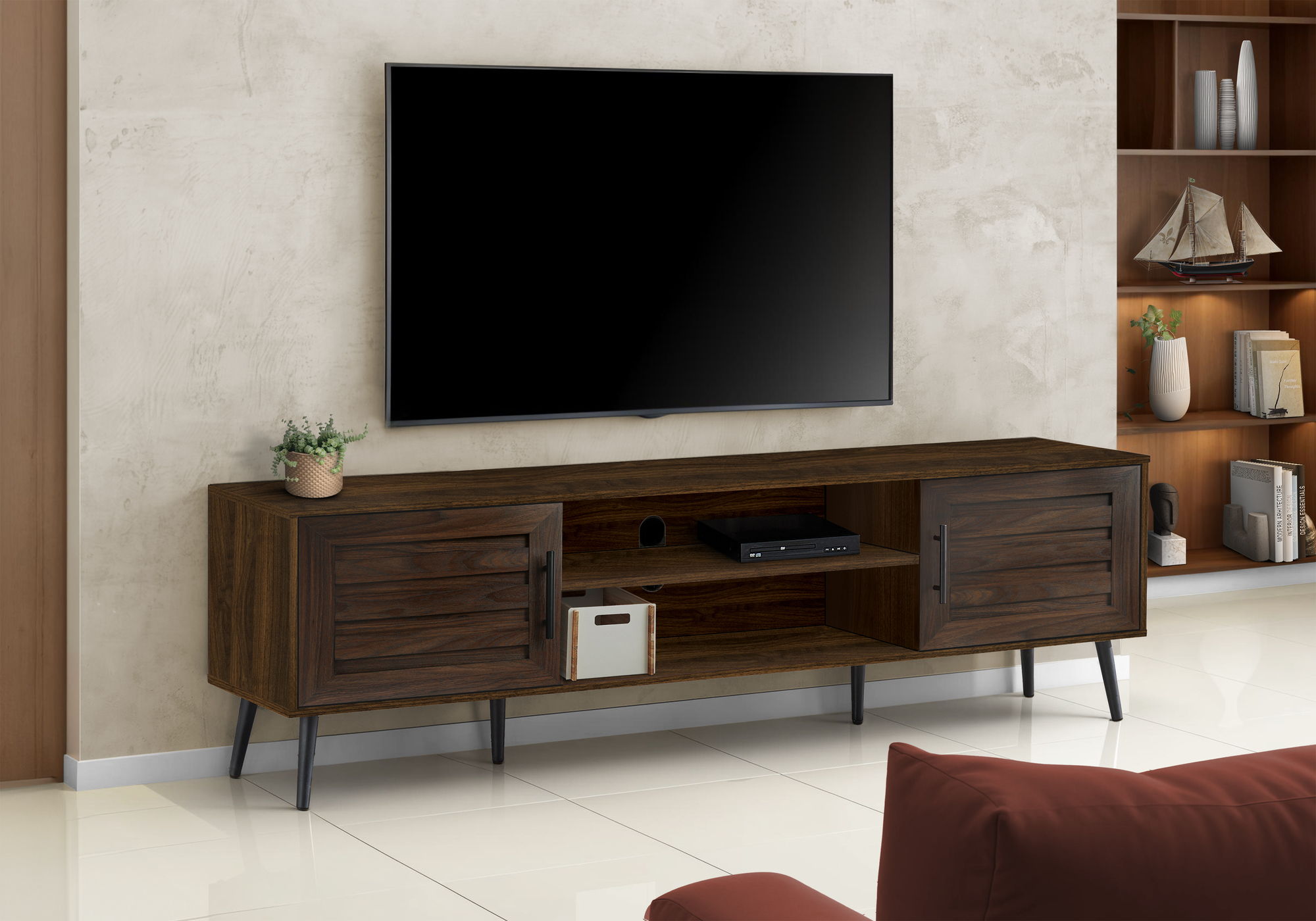 TV Stand, Console, Media Entertainment Center, Storage Cabinet, Transitional