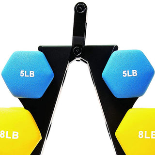 Conjunto de halteres revestidos de neoprene BalanceFrom Fitness de 5, 8 e 12 libras com suporte