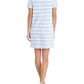2.7 August Apparel - Fringed Striped Polo Mini Dress