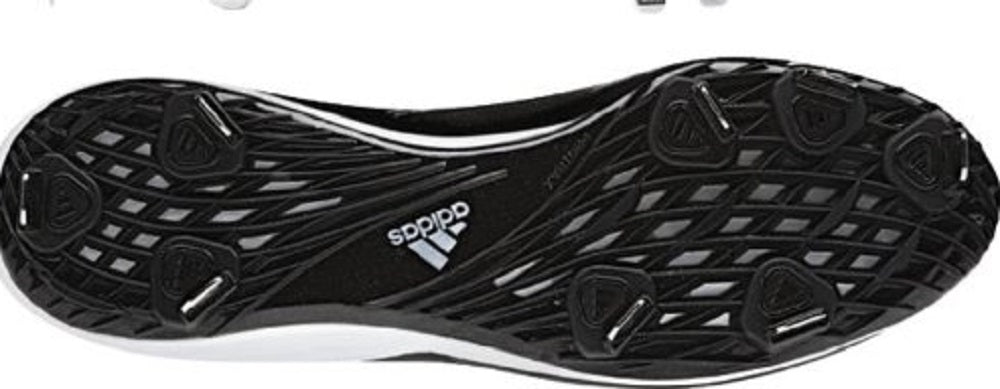 Chuteiras de beisebol Adidas Excel 365 masculinas, brancas/pretas, tamanho 12,5 D, médio, EUA