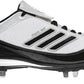 Chuteiras de beisebol Adidas Excel 365 masculinas, brancas/pretas, tamanho 12,5 D, médio, EUA