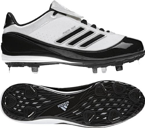 Chuteiras de beisebol Adidas Excel 365 masculinas, brancas/pretas, tamanho 12,5 D, médio, EUA