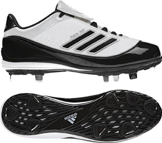 Chuteiras de beisebol Adidas Excel 365 masculinas, brancas/pretas, tamanho 12,5 D, médio, EUA
