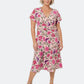 Vestido MIDI com estampa floral Amiya para mulheres Leota, vermelho, tamanho 1X