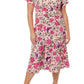 Vestido MIDI com estampa floral Amiya para mulheres Leota, rosa, tamanho 2X