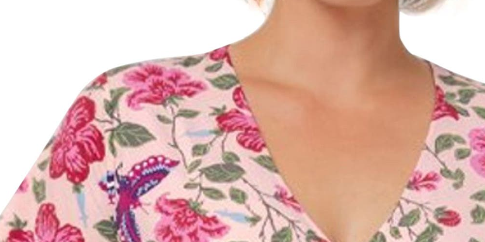 Vestido MIDI com estampa floral Amiya para mulheres Leota, rosa, tamanho 2X