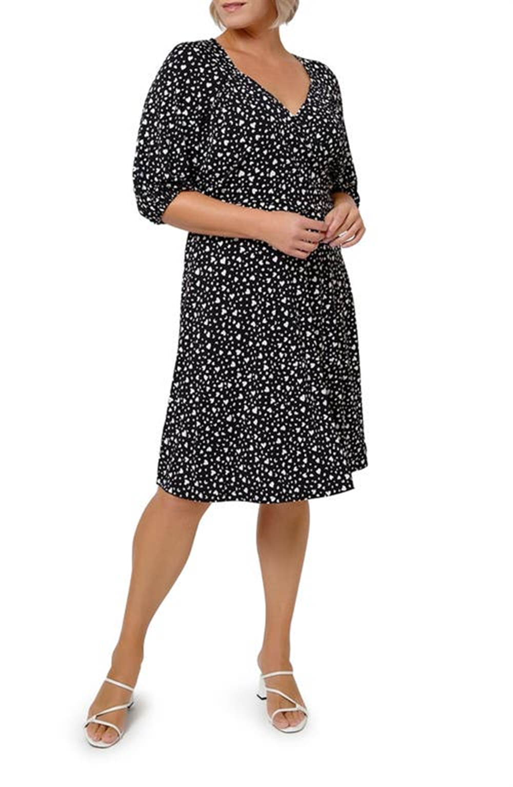 Vestido de malha Becca Sweetheart da Leota para mulheres, preto, tamanho 1X