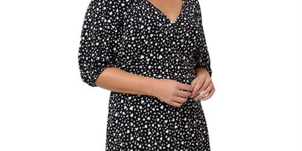 Vestido de malha Becca Sweetheart da Leota para mulheres, preto, tamanho 1X