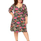 Vestido Leota Curve Sweetheart Becca Garden Party Preto Multicolorido