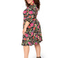 Vestido Leota Curve Sweetheart Becca Garden Party Preto Multicolorido