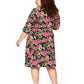 Vestido Leota Curve Sweetheart Becca Garden Party Preto Multicolorido