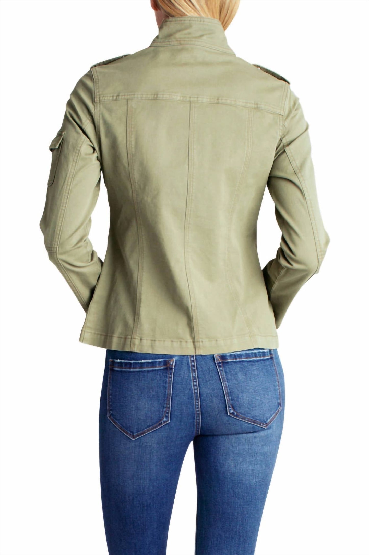 Kensie - Zipper Front Utility Jacket With Pockets