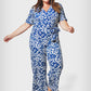 Macacão feminino Leota Kayla em dois tons floral azul