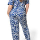Macacão feminino Leota Kayla em dois tons floral azul