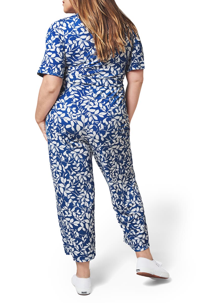 Macacão feminino Leota Kayla em dois tons floral azul